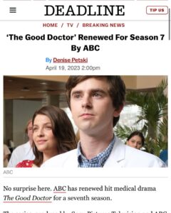 Fiona Gubelmann Instagram - Congratulations to everyone!! So excited for another season with our amazing @thegooddoctorabc family!!! @deadline #season7 #thegooddoctor