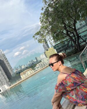 Florence Kwok Instagram - Just on the last day
Got a little time 
Sat by the side of the pool
Took a picture and left
Until next time
#bangkok 2023