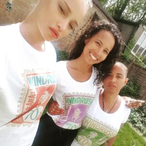 Fola Evans-Akingbola Instagram - Thank you to my lovelies @elarica & @phiphi_cher for supporting the @weareallwindrush campaign. 
Check out the t-shirt store online. All profits go to the Windrush Justice Fund. Link in bio. 💫🙏🏽 #windrush #tshirt #fundraiser