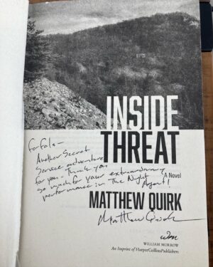Fola Evans-Akingbola Instagram - To add to the bookshelf 🙏🏽 thank you @matthewquirkauthor for the signed copies 
Can’t wait to read Inside Threat next! #thenightagent #insidethreat