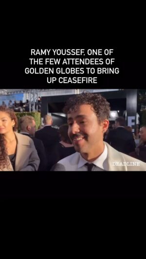 Francesca Fiorentini Instagram - @ramy drops ceasefire now on the red carpet in the most Ramy way possible 👏🍉. (And I disagree with the latter half of this statement) But it was truly shocking to watch most of the Golden Globes and not hear or see any advocacy for an end to the mass murder from some folks who have openly backed calls for ceasefire. But guess the price of speaking out is too high. It shouldn’t just be left to Arab, Muslim and Palestinians in show biz to speak up. Where’s our Marlon Brando moment but for Palestine, or did they avoid Cynthia Nixon on purpose?