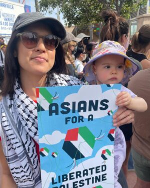 Francesca Fiorentini Instagram - Asians, Jews, Italians, Humans. Not another baby killed. Not another weeping mother, not another family destroyed. CEASEFIRE NOW. End the occupation 🍉🍉 poster by @brendachiart