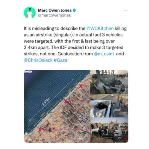 Francesca Fiorentini Instagram - The only investigation necessary is how the U.S. can continue to fund Israel’s g3nocide. Thank you World Central Kitchen for what you tried to do.