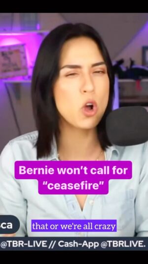 Francesca Fiorentini Instagram - Bernie hasn’t been able to lead in this moment of real crisis, of real war making, of genocide and ethnic cleansing. He hasn’t been able to shake himself awake from the shock of hamas’ attack to what’s happening on the ground. Luckily he helped spawn a movement of real progressives who have stood up and called for ceasefire. A portion of my thoughts from episode 206 of the @bitchuationroom. Video on YouTube now.
