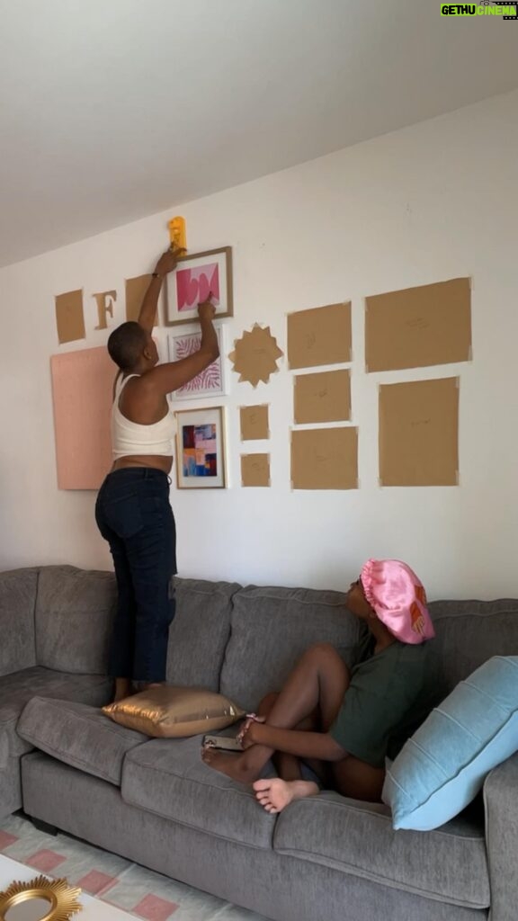 Franchesca Ramsey Instagram - This weekend I helped TikTok superstar @fannita transform her apartment into her very own pink paradise! Here’s a step by step guide for how I created a #gallerywall for her living room. Wanna create a gallery wall of your own? Hit the link in my bio & check my storefront for my wall #art essentials! #apartmenttherapy #diyhomedecor - special thanks to @burr_iam for connecting Fannita & I for this collaboration!