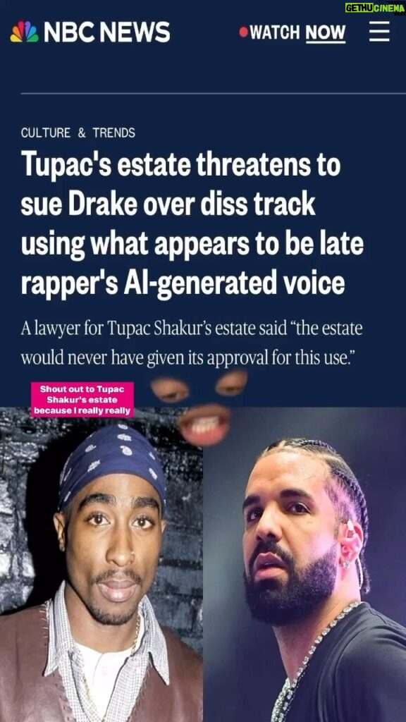 Franchesca Ramsey Instagram - We need #ai legislation YESTERDAY. This shit has gotten so outta hand & is just getting worse. #tupacshakur #drake