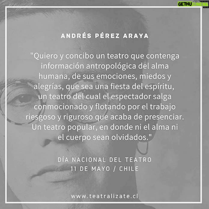 Francisca Walker Instagram - Como no compartir estas palabras..... gracias al TEATRO por cambiarme la vida, por elevarme, por hacerme soñar 💜 . . . . #DiaNacionaldelTeatro #AndrésPérez Imagen de @teatralizate