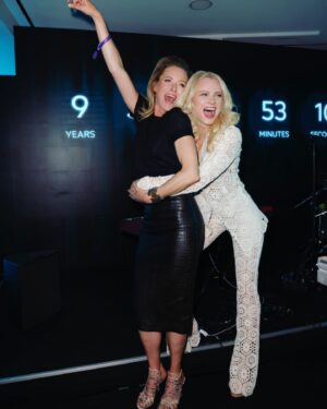 Franziska Knuppe Instagram - With @gala_magazin always fun ♥️💋✨
Thank you for a wonderful evening. 
@lillywittgenstein 
Celebrating Gala X Iqos 
wearing @boscana_official 
#crochet #suit
@iqos
Photo @franziskakrug_getty
