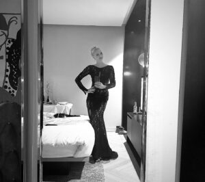 Franziska Knuppe Instagram - Last night celebrating 50 years of @inhorgenta ♥️💋✨🌸
at @tantris_maison_culinaire together with @mercedesbenz_de 
wearing custom made #lacedress by @boscana_official 
wearing @wempe #jewelry