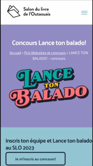 Frédérique Dufort Instagram - Concours « Lance ton balado ». 
 
Tu as entre 12 et 18 ans ?  Tu pourrais passer des heures à écouter des balados ou tu aimerais découvrir l’univers des podcasts? À ton tour d’en créer un grâce au concours Lance ton balado!
 
Comme 1er prix, tu pourrais gagner une participation au Salon du Livre de l’Outaouais et au Festival de la radio numérique de Transistor Média en 2023 !  
 
2ème prix : des airpods pour chaque membre de ton équipe. 
 
3ème prix : des livres ! 
 
Comment? Forme ton équipe et envoie-nous ton balado (10 min max) en français dans la forme que tu souhaites (humour, enquête, discussion, etc.) d’ici le 13 janvier 2023. 
Besoin de conseils pour faire le meilleur balado? Suis le webinaire gratuit des pros de Transistor!

Inscriptions et toutes les infos sur le concours ici : slo.qc.ca/prix-et-concours/lance-ton-balado/

Psiiit : Enseignant.e.s de classe de français ou d’immersion, présentez le webinaire en classe et faites participer vos élèves! (Intervenants, on compte sur vous aussi ! ) 
 
Ce concours est une présentation du @salon_livre_outaouais, de @franceaucanada, @francecanadaculture et @francaisavenir, en collaboration avec @transistormedia et est ouvert à tous les résidents du Canada.
 
Il n’est en aucun cas endossé par Facebook ou Instagram 
 
#concours #lancetonbalado #slo2023 #balado #podcast #français #francophonie #salondulivredeloutaouais #franceaucanada #jeparlefrançais #jeunessefrancophone
