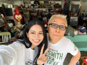 Gabby Instagram - SETAGAYA.BASE 97🐓🏡 
所さんに世田谷ベースで遊んでもらいました🥰
生き方がカッコよくて 懐が深くて 大好きな人！！

お下がりのヴィンテージ服も譲って頂いたから
大切に着ます🫶 優しくて楽しい時間でした🥲
またお仕事でもご一緒できるように頑張ります💌