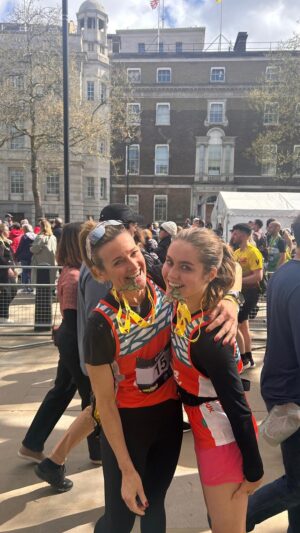 Gabby Logan Instagram - I have said that I am not really a runner for a long time. I enjoy the occasional jog but it’s been 20 years since I did a mass participation event.
Then last autumn when we were at the Great North Run  @aimee_fuller said to me you should do the @londonlandmarkshalf with your daughter, me and my mum do it. 
I thought nothing more of it and then a few weeks later I was offered a place. (I think Aimée might have been up to mischief). 
So I said yes and then suggested to @loislogansj that she should do it. And she said yes. I think I was trying to prove that being 50 wasn’t a barrier to pushing myself. 
Neither of us were running more than 5km at the time.
I had a meltdown one Sunday shortly afterwards when I struggled to complete a 4km run round the block, I thought of giving up and begged for help here on Instagram. And so many of you were very kind and offered loads of tips and many of you suggested @runna_coach so I got in touch with them and began my programme at the start of January.  They have been amazing and the app is brilliant, adjusting my programme and my ambitions as I got quicker and giving great advice. I honestly don’t think I would have run sub 2 hours today without them. We crossed the line in 1.54 and along the way I have seen my 5km and 8km get quicker and enjoyed the interval sessions. 
So all I guess what I am saying is never say never. If you say ‘I’m not a runner’, then you probably won’t be.
The @runna_coach app can prepare you for any distance so have a look and if you fancy it use the code GABBY for your first two weeks free. Give it a go 💪🏼