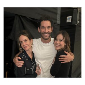 Gabriella Pession Instagram - …and it’s a wrap ! Here with Tom and Meaghan…two of my favorite humans in our business 🙏🏻❤️❤️ Thank you guys for this super fun time together! Love to all the amazing cast, crew, production, everyone....thank you all for having been the best team ever ! I will miss you ❤️ #tellmelies #tomellis #hulu #tvseries #meaghanoppenheimer