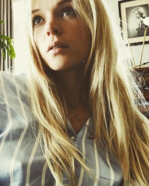 Gabriella Wilde Instagram - Silky Mondays 
Thank you @ascenolondon for my pjs 💙
#gift