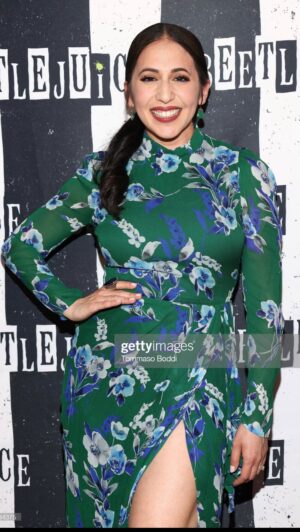 Gabrielle Ruiz Instagram - I died from laughter. ☠️ thx @hollywoodpantagestheatre for having mom and dad at Beetlejuice opening night! To die for and hilarious cast @sorryitsjustin @isabella.esler @britneycoleman @willburtonum @katemarilley 

Dress: @renttherunway Yumi Kim
HMU: DIY
Zaddy: @ppisanchyn 

@carlyhughes @actordougjones