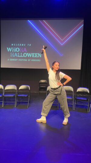 Gabrielle Ruiz Instagram - Come thru LA! Tomorrow night 10/27 Pallavi and I are hosting WHOHaHalloween Comedy Festival of Horrors’ Short comedy horror films and awards following. Come AHH and BOO with us! 7&9p showings. Link to tix in bio. 👻 😱 #halloween 

@whohaha @waffpodcast #whohaha #gabrielleruiz #pallavisastry #comedy #horror #filmfestival #waffpodcast