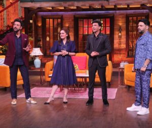 Garima Arora Instagram - No points for guessing what @vikaskhannagroup is thinking as @ranveer.brar drops 😎 bombs all over. Watch us have many 🥸🤦🏻‍♀️😝 moments on the @kapilsharmashow this weekend.