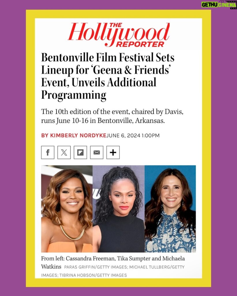 Geena Davis Instagram - Live from The Hollywood Reporter!🎥 We are thrilled to share that Geena and Friends is back! Cassandra Freeman (Bel-Air), Tika Sumpter (Sonic the Hedgehog) and Michaela Watkins (Thanks for Sharing) have joined Geena Davis as they reimagine memorable movie scenes through a woman’s lens. Read all about it at the link in bio! Stay tuned for more updates of this exciting event! #BentonvilleFilmFestival #BFF2024 #BentonvilleAr #BFF10 #GeenaDavis #GeenaandFriends
