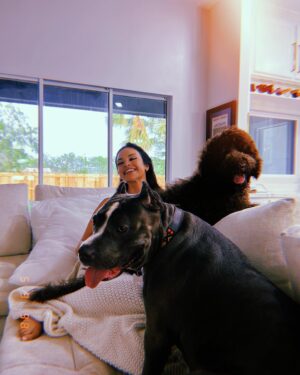 Geles Rodriguez Instagram - day 1 of Michael’s bachelor trip 😊🐾👑
•
•
•
I woke up this morning to help Michael look for his wallet (& no I did not hide it 😂) which might I say was in the truck like I had said it was, I went to get my eyebrows done, then to find an outfit for tomorrow, if you haven’t please vote on my story, washed our bedding, had a play date with my sister’s dog. Ended the day with some ice cream and started watching Queen Charlotte 👑