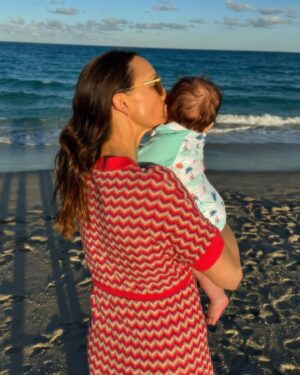 Georgina Bloomberg Instagram - No better way to celebrate 3 months of being alive than to see the ocean for the first time, and no better way to celebrate 3 months of being your parents than to be able to do it with you Sebastian. 👶🏻💙🌊