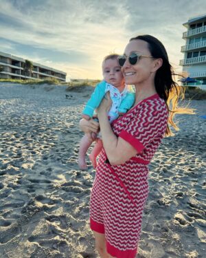 Georgina Bloomberg Instagram - No better way to celebrate 3 months of being alive than to see the ocean for the first time, and no better way to celebrate 3 months of being your parents than to be able to do it with you Sebastian. 👶🏻💙🌊