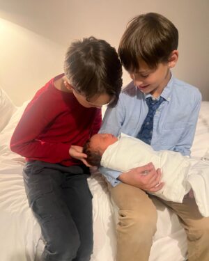 Georgina Bloomberg Instagram - One week since we welcomed this little guy into our family, and let him steal our hearts. Welcome to the world baby Sebastian. 💙 @j_water