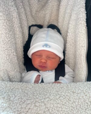 Georgina Bloomberg Instagram - One week since we welcomed this little guy into our family, and let him steal our hearts. Welcome to the world baby Sebastian. 💙 @j_water