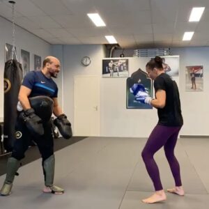 Germaine de Randamie Instagram - We promised we would try @timorworld  dance challenge hahahahaha (never gonna work🤣) check him out for cool dance challenges to stay happy, healthy and fit!! Soon we @SBGYM will also post a new workout!! Stay safe 🙏🏻❤️ @saidelbadaouiofficial #germainederandamie #teamironlady #holland #utrecht #fitdutchies #fitgirl #sbgym ##havingfun #blessed #ufcfighter