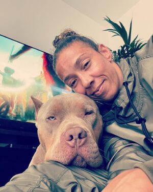 Germaine de Randamie Instagram - @gerrit121118, just remember if we get caught, you’re deaf and I don’t speak English. 🤣🤣🤣👌 best Sunday’s with my king 🥰 #bullymom #germainederandamie #teamironlady #ufcfighter #netherlands #holland #utrecht #ufc #mma #fighterlife #blessed #fitdutchie #bullyxl #myking #bff #athlete