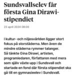 Gina Dirawi Instagram - Tack för den fina responsen angående @ginadirawifoundation ! Vi har redan fått in många ansökningar, men vi vill såklart ha in fler! Är du gymansieelev i Sundsvall och utövar något typ av konstnärligt arbete eller vill nominera en kompis, in på www.ginadirawifoundation.com och ansök till stipendiet idag❤️