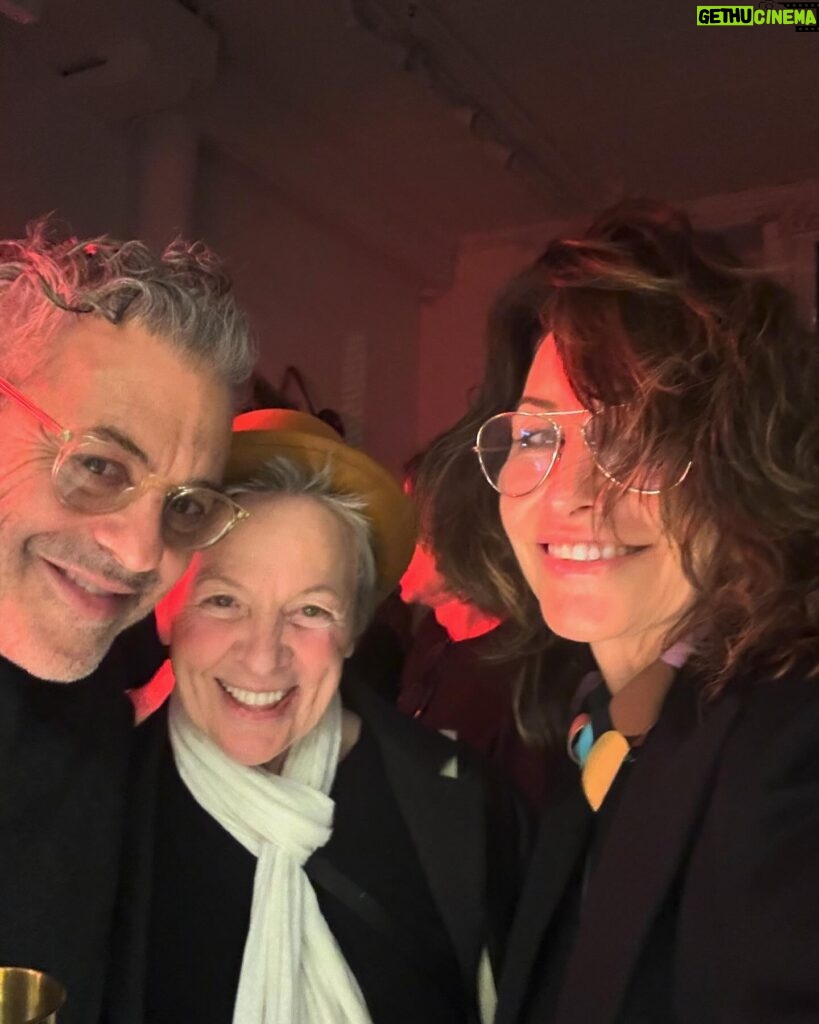 Gina Gershon Instagram - Shady. We look like we are up to something…. Thanks for the shindig @tomsachs- #handyman