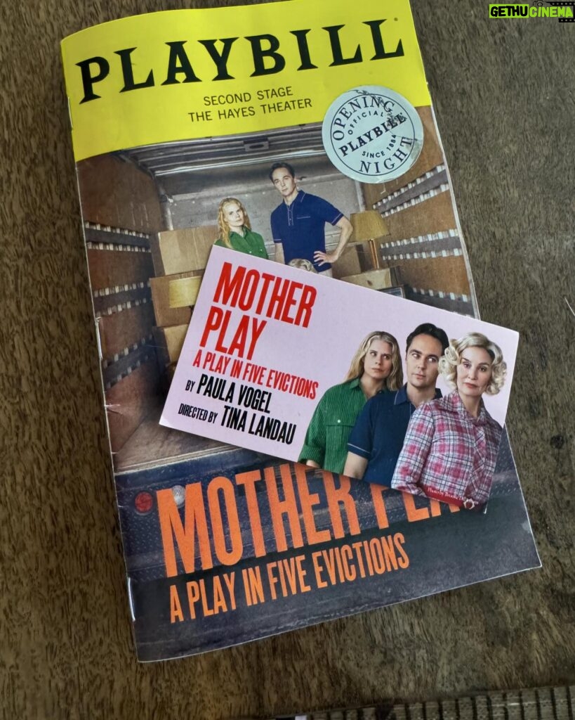 Gina Gershon Instagram - Congrats to my #BFF forever forever , @tinalandau who did such a beautiful job directing Mother Play on broadway. Wonderful performances by the whole cast. Bravo Jessica Lange. Celia Keenan-Bolger, Jim Parsons. 👏👏👏👏🌹🌹🌹@tinalandau @paulavogel #secondstage #hayestheatre #motherplay