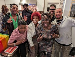 Gina Yashere Instagram - What a weekend! It's Aries season & my birthday happened to fall on a Saturday between the recordings of the last 2 episodes ever of my life changing show @bobheartsabishola, so why not throw a house party, & see how many songs we can do the  Electric slide to? 🤣
Thanks to everybody who came out to celebrate with me, & my 3, yes 3!!! DJs, @kgsuperstar, @kristilomax, @djasha
A great way to put a full stop, or period for you Americans 😜 on this beautiful chapter of my life.

Had to get in the sauna, do half an hour of stretches, hit myself with a massage gun,  hang upside down on my inversion table, then hit my knees with some red light therapy, just so I could walk Sunday morning, but I feel nothing but GRATITUDE