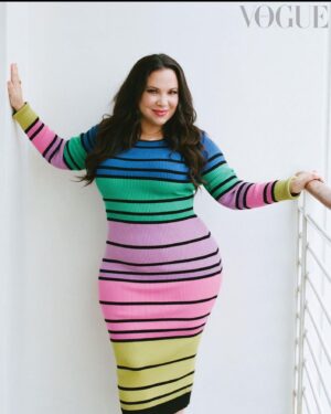 Gloria Calderón Kellett Instagram - I’m a Vogue model now! Listen, real talk, I’ve been on a diet since I was 11. Since I woke up with tits and ass and others started to impose their ideas of beauty onto my body. What I saw in magazines supported their lies. That beauty meant “skinny” - so to be celebrated in all my bodaciousness in this publication at this moment is healing. Thank you @voguemexico & @karlamartinezdesalas for seeing me! ❤️ 📸 @laaapavi hair: @josephchase Dress: The Chakra dress by @lesuperbecalifornia