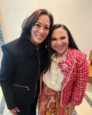 Gloria Calderón Kellett Instagram - Had an incredible night engaging with the Vice President, discussing vital issues that matter to my community. Grateful for this opportunity to gather.