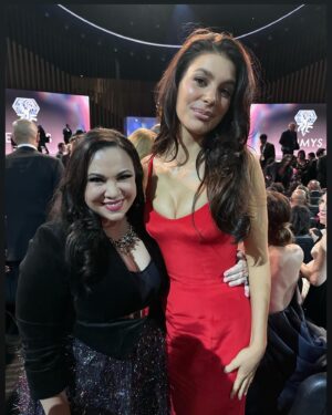 Gloria Calderón Kellett Instagram - Incredible night at the Emmy's and Governors Ball – my favorite Emmy's yet! Reconnecting with old friends and forging new connections has left me truly inspired to create even more! 🌟 #EmmysNight 
Skirt & Shoes: @shopburu 
Velvet bolero & necklace: vintage
Earrings: @melindamaria_jewelry 
Glam & styling: me with the consultation of @indiadebeaufort & @lillianavazquez ❤️