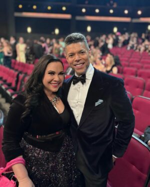Gloria Calderón Kellett Instagram - Incredible night at the Emmy's and Governors Ball – my favorite Emmy's yet! Reconnecting with old friends and forging new connections has left me truly inspired to create even more! 🌟 #EmmysNight 
Skirt & Shoes: @shopburu 
Velvet bolero & necklace: vintage
Earrings: @melindamaria_jewelry 
Glam & styling: me with the consultation of @indiadebeaufort & @lillianavazquez ❤️