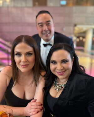 Gloria Calderón Kellett Instagram - Incredible night at the Emmy's and Governors Ball – my favorite Emmy's yet! Reconnecting with old friends and forging new connections has left me truly inspired to create even more! 🌟 #EmmysNight 
Skirt & Shoes: @shopburu 
Velvet bolero & necklace: vintage
Earrings: @melindamaria_jewelry 
Glam & styling: me with the consultation of @indiadebeaufort & @lillianavazquez ❤️