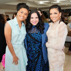 Gloria Calderón Kellett Instagram - Thank you @arianadebose for hosting this beautiful event celebrating our wonderful @evalongoria - we will NEVER get tired of singing her praises cause she deserves them all! And thank you for a morning of community and connection!

Dress: @dvf 
Blazer: @veronicabeard 
Jewels: @melindamaria_jewelry 
Purse: @milly 
Styling & glam: Me

Location: Mandarin Oriental Residences Beverly Hills @mo_residencesbeverlyhills @shvo