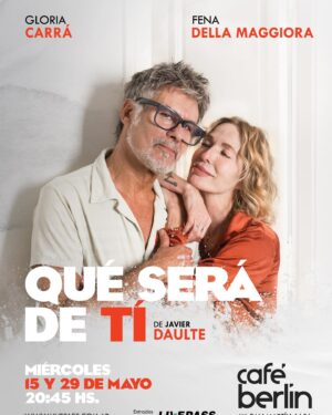 Gloria Carrá Instagram - Se miraron. Se gustaron. Se amaron. Se desencontraron. Se odiaron. Se reencontraron.

¿Quién no pasó por esos lugares? ¿Quién no sintió, adoró, dolió, renunció, gozó, desesperó, conquistó, rechazó, y vaya a saber cuántas cosas más? ¿Quién no conoció cada una de las etapas de esa cosa extraña llamada amor? ¿Y quién no sintió que para cada una de esas etapas alguien compuso la canción perfecta?
Qué será de ti es esa historia de amor, contada a través de doce canciones inolvidables. Tan inolvidables como ese amor.

QUE SERÁ DE TI

Dramaturgia: @javierdaulteoficial
Intérpretes: @gloria_carra @fenadella
Diseño de vestuario: @fernanda.caride
Dirección musical: @lolomicucci
Músicos: @colobelmonte @lolomicucci @horaciochichosalerno
Fotografía y diseño gráfico: @patrickvegezzi
Producción ejecutiva: @zoilogarces
Dirección: @javierdaulteoficial

Agradecimientos: 
@turkeyindumentariaok
@antonelli 
@rsrt.buenosaires