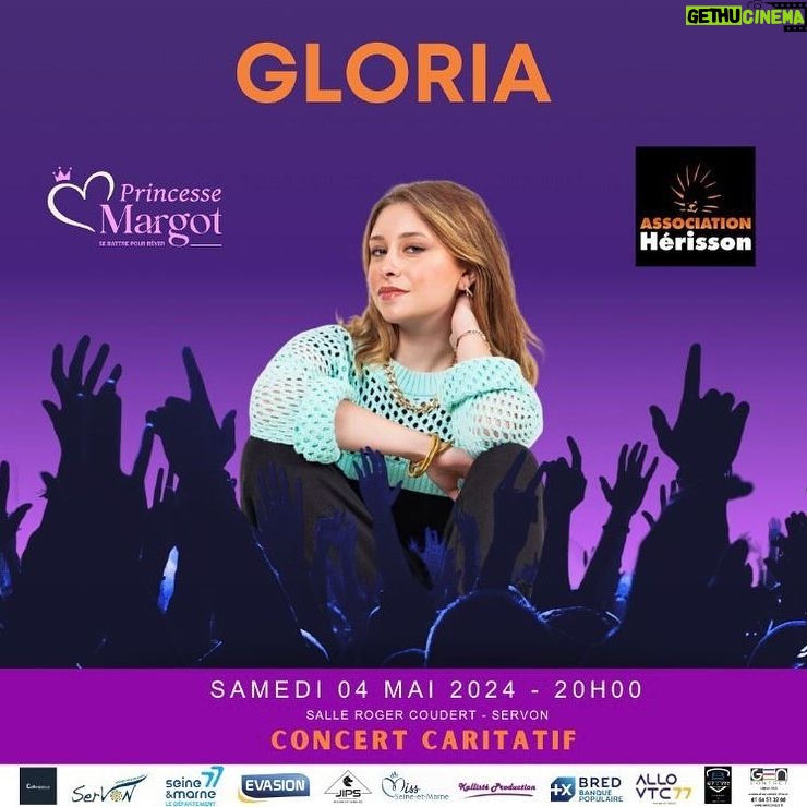 Gloria Palermo De Blasi Instagram - Nous sommes heureux de vous annoncer que @officielgloria sera sur scène lors du concert caritatif organisé par @coeteventslt . Rejoignez-nous pour une soirée de musique engagée ! 🎶 📅 4 mai à 20h 📍Servon (région parisienne) 🎫 Lien pour réserver vos billets dans notre bio ! #MJFproductions #Gloria #Concert #Musique #Association