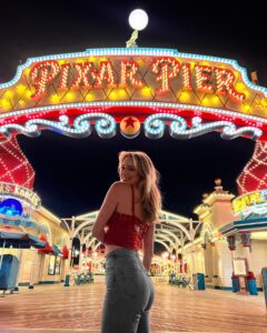 Greer Grammer Instagram - swipe to see wall-e be a FLIRT 🤭💕🪐 I’ve been so overwhelmed with what to share first from my INCREDIBLE week at the Disney Creators Celebration!! Settled on one of my FAVORITE highlights from the trip - the Pixar Pier after hours event! After DCA closed, we got to run around Pixar Pier and meet our favorite Pixar characters and ride our favorite rides (over and over and over again 🙈). Thank you to @disneyparks for this incredible, once in a lifetime experience that I will never forget. Seriously still on such a high from this night and this trip. And TRUST there is SO much more where this came from and I cannot WAIT to share it all with you!! #disneycreatorscelebration #hostedbydisney #disneyparks #disneyland #dca #pixarpier #disney