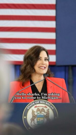 Gretchen Whitmer Instagram - So, sharks, who’s ready to come to Michigan? 🦈