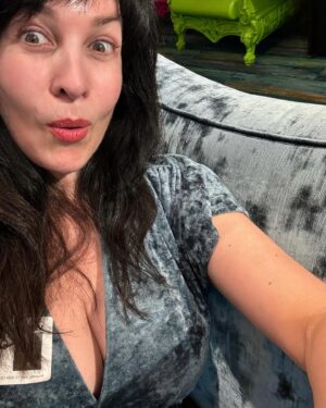Grey DeLisle Instagram - My internet was down today so I had to go to @nickelodeon IN PERSON! I unwittingly matched the new couch in the green room!