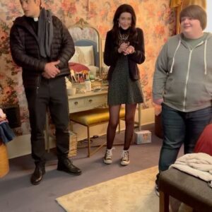 Gus Birney Instagram - Today is the finale of Shining Vale!! It’s the best one yet.

Oh man oh man words do not measure feelings so I will say this. I laughed harder, stood taller, and held my head higher every day coming to work on this show. The show gave me a giant hug and I’ll always be hugging it back. I’m proud to be a Phelps

(And yes I know not everyone can pull off black hair like courteney cox. I learned that the hard way).