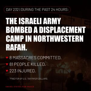 Haley Webb Instagram - According to the Israeli military, their aircraft struck a “Hamas compound” in Rafah in which “significant Hamas terrorists were operating”…

How many times are we supposed to sit back and hear this BS?

Children, women, men, the elderly, and disabled Palestinians are displaced in Rafah. The same civilians the Israeli military asked to evacuate to Rafah.

How many times do we need to see our Palestinian people massacred?
