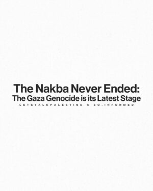 Haley Webb Instagram - via @letstalkpalestine | Today marks the start of the 76th year of the Nakba 🇵🇸 • But is the Nakba an event or a process?
What do most people misunderstand about it?
• How do we situate the Gaza genocide within the Ongoing Nakba and its historical progression?
✊ How should this empower us to fight harder, disrupt further, and stick to our principles for full liberation from the river to the sea? 🌊 

Thank you to @so.informed for collaborating on this with us! 💛🎨

#freepalestine #palestine #israel #telaviv #jerusalem #gaza #gazastrip #savegaza #gazaunderattack #activism #media #politics #history #activist #nakba #nakbaday #jewish #arab #lebanon #jordan #egypt #cairo #islam #muslim