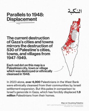 Haley Webb Instagram - via @letstalkpalestine | Today marks the start of the 76th year of the Nakba 🇵🇸 • But is the Nakba an event or a process?
What do most people misunderstand about it?
• How do we situate the Gaza genocide within the Ongoing Nakba and its historical progression?
✊ How should this empower us to fight harder, disrupt further, and stick to our principles for full liberation from the river to the sea? 🌊 

Thank you to @so.informed for collaborating on this with us! 💛🎨

#freepalestine #palestine #israel #telaviv #jerusalem #gaza #gazastrip #savegaza #gazaunderattack #activism #media #politics #history #activist #nakba #nakbaday #jewish #arab #lebanon #jordan #egypt #cairo #islam #muslim