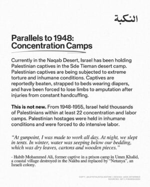 Haley Webb Instagram - via @letstalkpalestine | Today marks the start of the 76th year of the Nakba 🇵🇸 • But is the Nakba an event or a process?
What do most people misunderstand about it?
• How do we situate the Gaza genocide within the Ongoing Nakba and its historical progression?
✊ How should this empower us to fight harder, disrupt further, and stick to our principles for full liberation from the river to the sea? 🌊 

Thank you to @so.informed for collaborating on this with us! 💛🎨

#freepalestine #palestine #israel #telaviv #jerusalem #gaza #gazastrip #savegaza #gazaunderattack #activism #media #politics #history #activist #nakba #nakbaday #jewish #arab #lebanon #jordan #egypt #cairo #islam #muslim