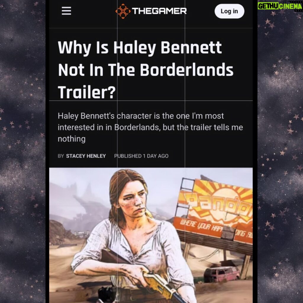 Haley Bennett Instagram - “What is Borderlands Hiding” 🥸🧐😂🤫 “I care because I love her work in a lot of movies, but I'm an outlier. I consider Bennett to be one of the unluckiest working actors today. I'm a big fan of hers, but few casual moviegoers have heard of her or would even recognise her, and it feels like Borderlands keeping her as a surprise package is a continuation of her failing to get any real recognition.” I see you The Gamer 👍🏻 I loved working with @EliRoth and Team @Borderlands. I hope you dig my lil’ contribution in this epic, flat gonzo world Eli created. To grace the screen with this talent, not least Cate, was pretty 🤩
